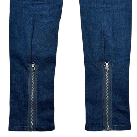 Marc Jacobs Dark Carbon Low Rise Skinny Zipper Detail Denim Jeans - Picture 8 of 11